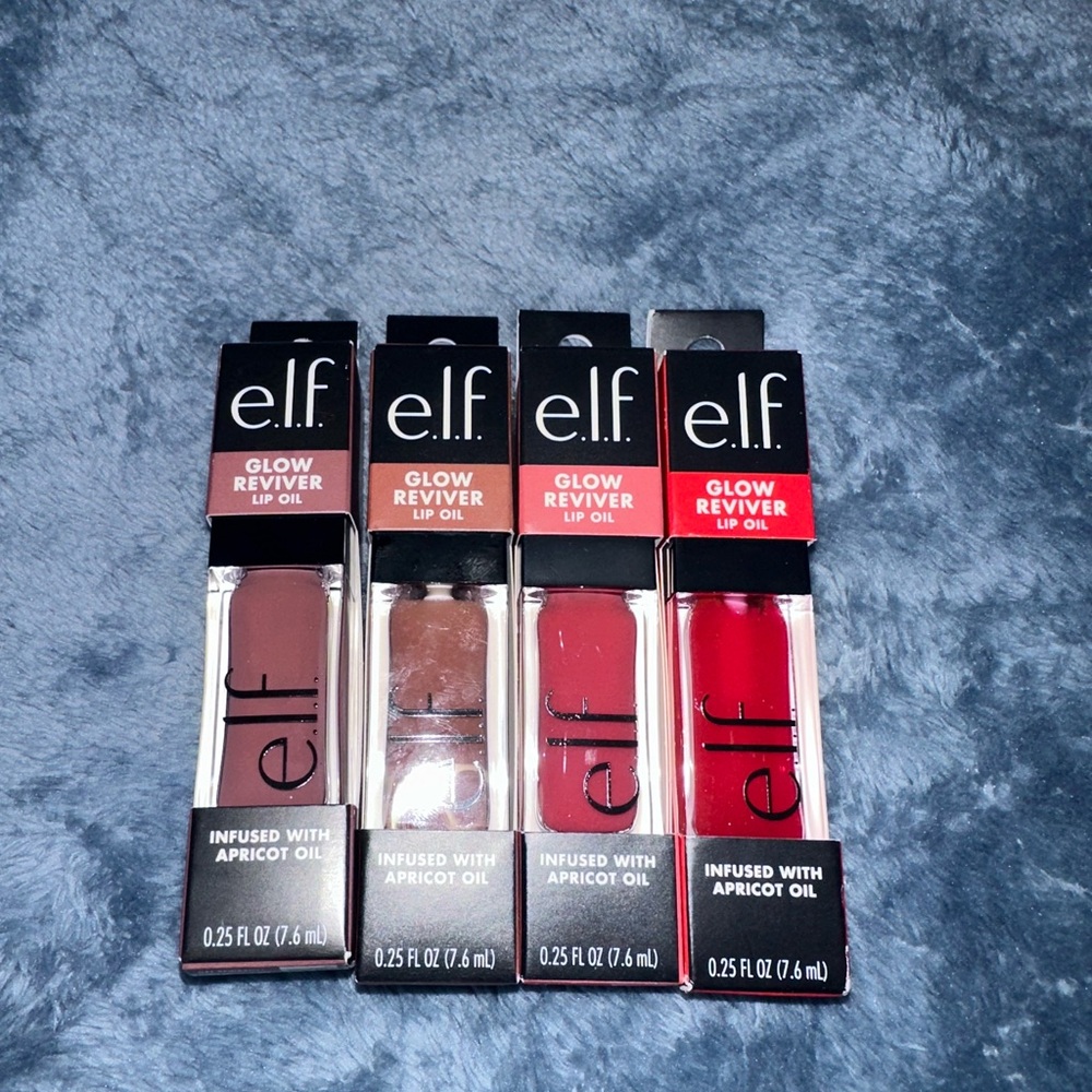 ELF Glow Reviver Lip Oil Collection - Red, Brown, Pink